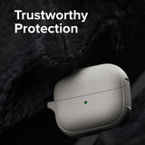 Husa pentru pentru Samsung Galaxy Buds 3 / 3 Pro / 3 FE, Non-Slip Texture, Carabiner, Ringke, gri