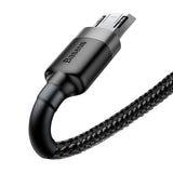 Cablu Baseus de date Cafule (Camklf-CG1), USB to Micro-USB, 1.5A, 480Mbps, 2m, Bend-Resistant, negru;gri