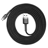 Cablu Baseus de date Cafule (Camklf-CG1), USB to Micro-USB, 1.5A, 480Mbps, 2m, Bend-Resistant, negru;gri