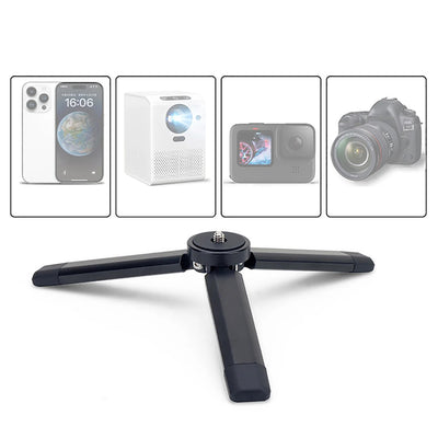 Techsuit Mini Tripod (TPD2), pentru Selfie Sticks, Universal, cu 1/4 inch Screw, Aluminum Alloy, Negru
