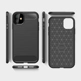 Husa pentru iPhone 12, Techsuit Carbon Silicone, albastru