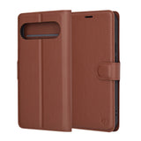Husa pentru Google Pixel 9 Pro XL, Techsuit Leather Folio, maro