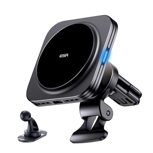 Suport auto ESR cu Wireless Charging Qi2 HaloLock (2B51801), cu CryoBoost, MagSafe Compatible, pentru Grila ventilatie, negru
