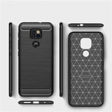 Husa pentru Motorola Moto E7 Plus, Techsuit Carbon Silicone, negru