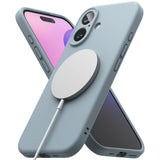 Husa pentru iPhone 16 Plus, Ringke Silicone Magnetic MagSafe, bleu