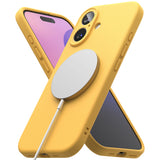 Husa pentru iPhone 16 Plus, Ringke Silicone Magnetic MagSafe, galben