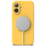 Husa pentru iPhone 16 Plus, Ringke Silicone Magnetic MagSafe, galben