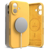 Husa pentru iPhone 16 Plus, Ringke Silicone Magnetic MagSafe, galben