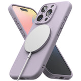 Husa pentru iPhone 16 Pro, Ringke Silicone Magnetic MagSafe, mov
