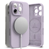 Husa pentru iPhone 16 Pro, Ringke Silicone Magnetic MagSafe, mov
