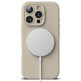 Husa pentru iPhone 16 Pro, Ringke Silicone Magnetic MagSafe, crem