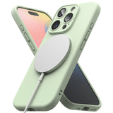 Husa pentru iPhone 16 Pro, Ringke Silicone Magnetic MagSafe, verde