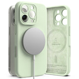 Husa pentru iPhone 16 Pro, Ringke Silicone Magnetic MagSafe, verde
