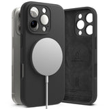 Husa pentru iPhone 16 Pro, Ringke Silicone Magnetic MagSafe, negru