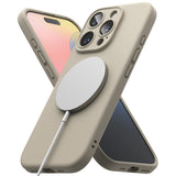 Husa pentru iPhone 16 Pro Max, Ringke Silicone Magnetic MagSafe, crem