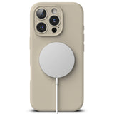 Husa pentru iPhone 16 Pro Max, Ringke Silicone Magnetic MagSafe, crem