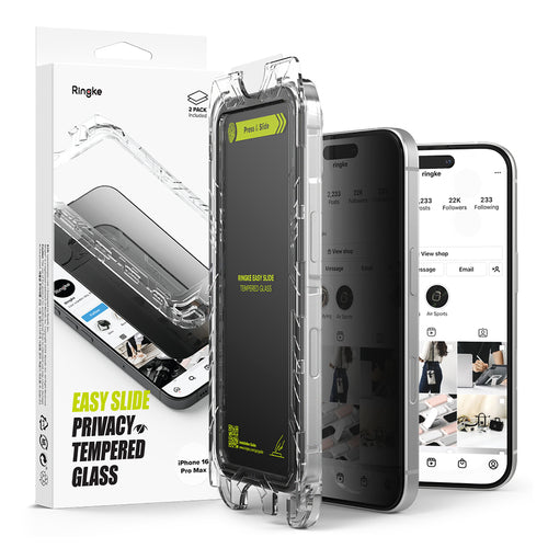 Folie de protectie pentru iPhone 16 Pro Max, Ringke Easy Slide Tempered Glass (2 pack)