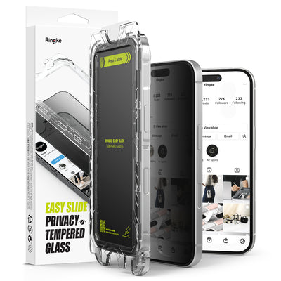 Folie de protectie pentru iPhone 15, Ringke Easy Slide Tempered Glass (2 pack)