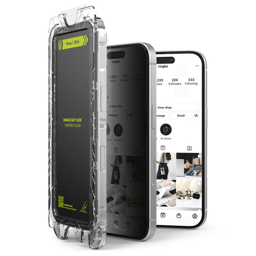 Folie de protectie pentru iPhone 15, Ringke Easy Slide Tempered Glass (2 pack)