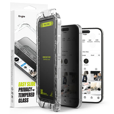 Folie de protectie pentru iPhone 15 Plus, Ringke Easy Slide Tempered Glass (2 pack)