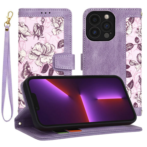 Husa pentru iPhone 13 Pro, Techsuit FlipCraft, mov