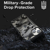 Husa pentru iPhone 14 Plus, Ringke Fusion X Design, negru;camuflaj