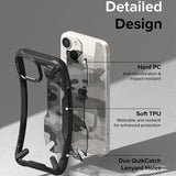 Husa pentru iPhone 14 Plus, Ringke Fusion X Design, negru;camuflaj