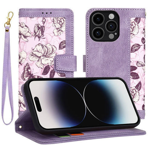 Husa pentru iPhone 14 Pro, Techsuit FlipCraft, mov