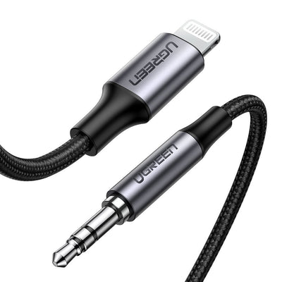 Cablu audio UGREEN Aluminium Shell US315 (70509), Lightning to Jack 3.5mm, MFi Certified, 1m, negru