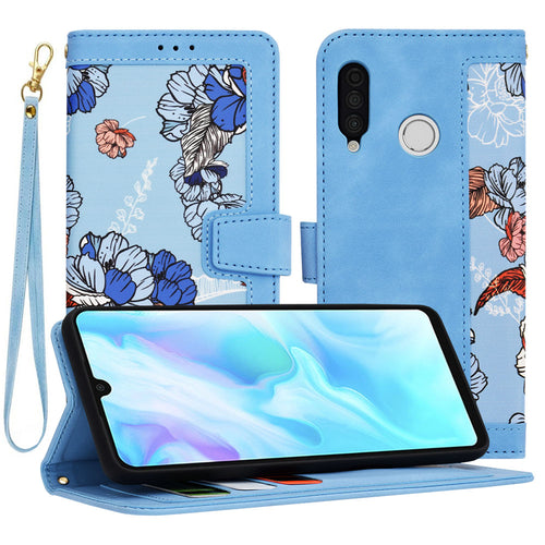 Husa pentru Huawei P30 Lite, Techsuit FlipCraft, bleu