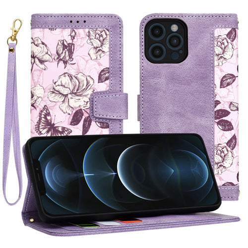 Husa pentru iPhone 12 Pro Max, Techsuit FlipCraft, mov