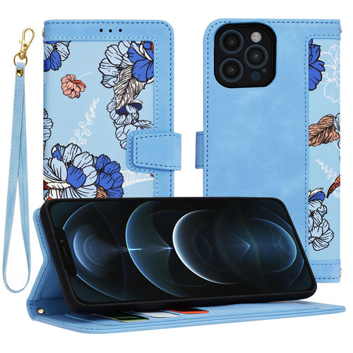 Husa pentru iPhone 12 Pro Max, Techsuit FlipCraft, bleu