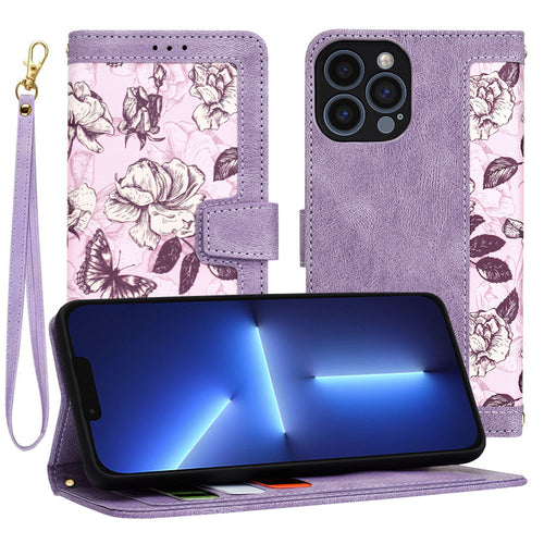 Husa pentru iPhone 13 Pro Max, Techsuit FlipCraft, mov