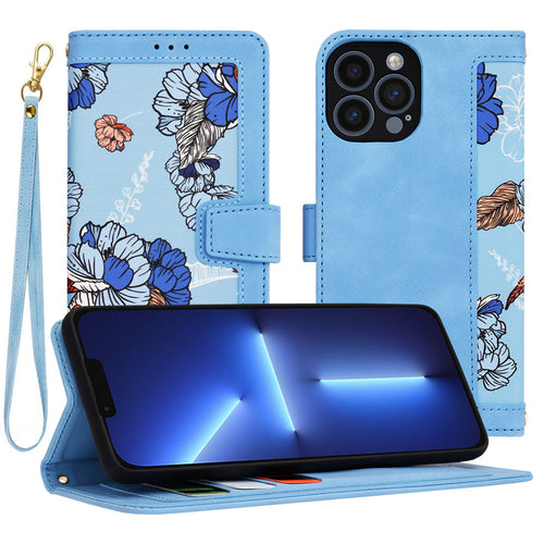 Husa pentru iPhone 13 Pro Max, Techsuit FlipCraft, bleu