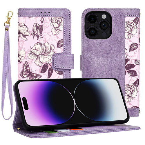 Husa pentru iPhone 14 Pro Max, Techsuit FlipCraft, mov