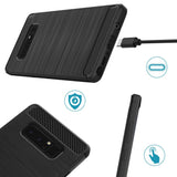 Husa pentru Samsung Galaxy Note 8, Techsuit Carbon Silicone, negru