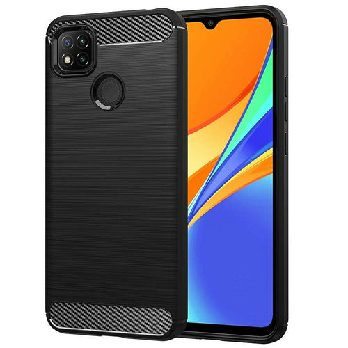 Husa pentru Xiaomi Redmi 9C NFC, Techsuit Carbon Silicone, negru