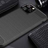 Husa pentru iPhone 12 Pro Max, Techsuit Carbon Silicone, albastru