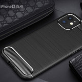 Husa pentru iPhone 12 mini, Techsuit Carbon Silicone, negru