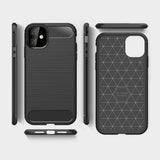 Husa pentru iPhone 12 mini, Techsuit Carbon Silicone, negru
