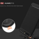 Husa pentru Huawei P10, Techsuit Carbon Silicone, negru