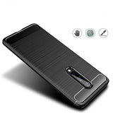 Husa pentru OnePlus 8, Techsuit Carbon Silicone, negru