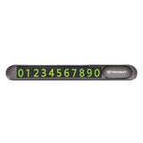 Techsuit Premium Telefon Numar parcare (PNP1), Semn parcare temporar pentru Bord, Zinc Alloy, Detasabil Adhesive, Negru