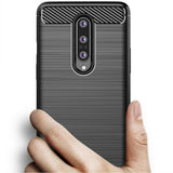 Husa pentru OnePlus 8, Techsuit Carbon Silicone, negru