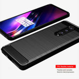 Husa pentru OnePlus 8, Techsuit Carbon Silicone, negru
