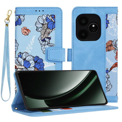 Husa pentru Realme GT 6, Techsuit FlipCraft, bleu