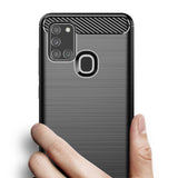 Husa pentru Samsung Galaxy A21s, Techsuit Carbon Silicone, albastru