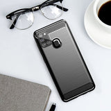 Husa pentru Samsung Galaxy A21s, Techsuit Carbon Silicone, albastru