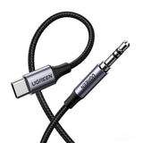 Adaptor UGREEN, Audio Cable Av143 30633 Type-C to Jack 3 5mm 1m Deep Koff A3d2de, Gri