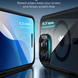 Husa pentru iPhone 16 Pro, ESR Classic Hybrid HaloLock, negru/transparenta